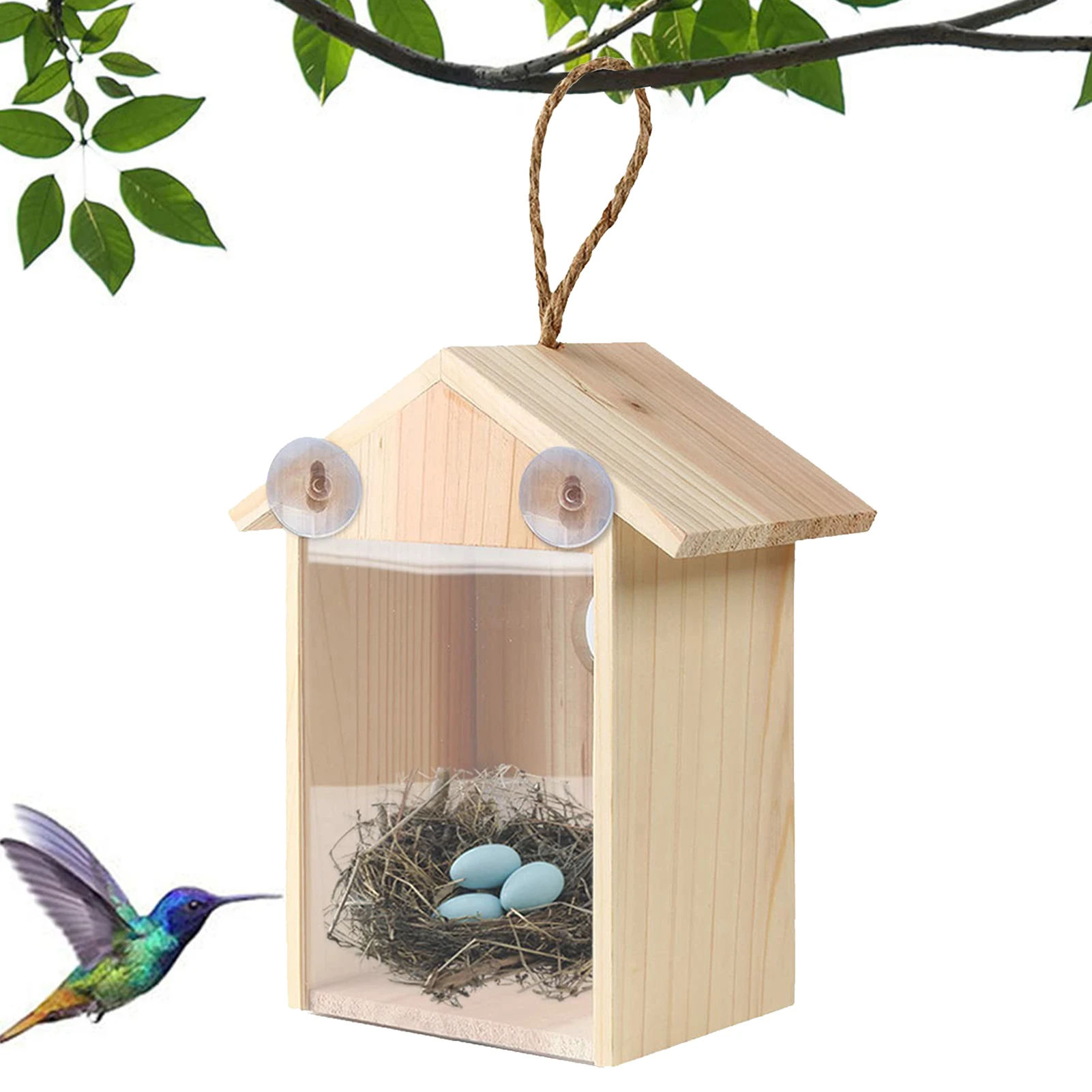 

Wood Bird Feeders Wooden Wild Bird Feeder Window Bird Feeders With Strong Suction Cups Birdhouse For Window See Through Bird
