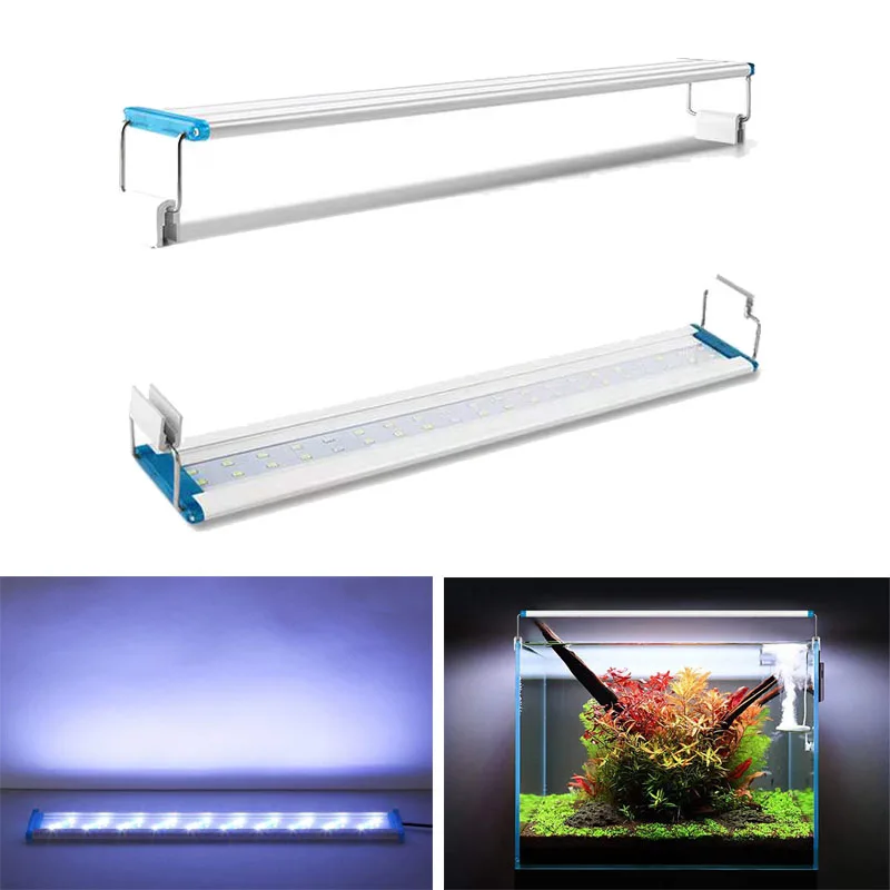 Ultra Thin LED Aquarium Lighting Aquatic Plant Light 18-75CM Retractable Waterproof Clip on Fish Tank Lamp 90-260V | Дом и сад