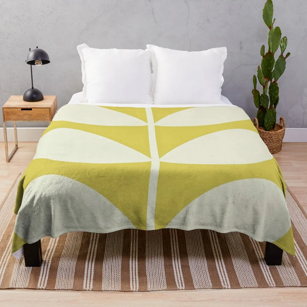 

Темно-желтое декоративное одеяло Orla Kiely Multi Stem, очень большое одеяло для дивана