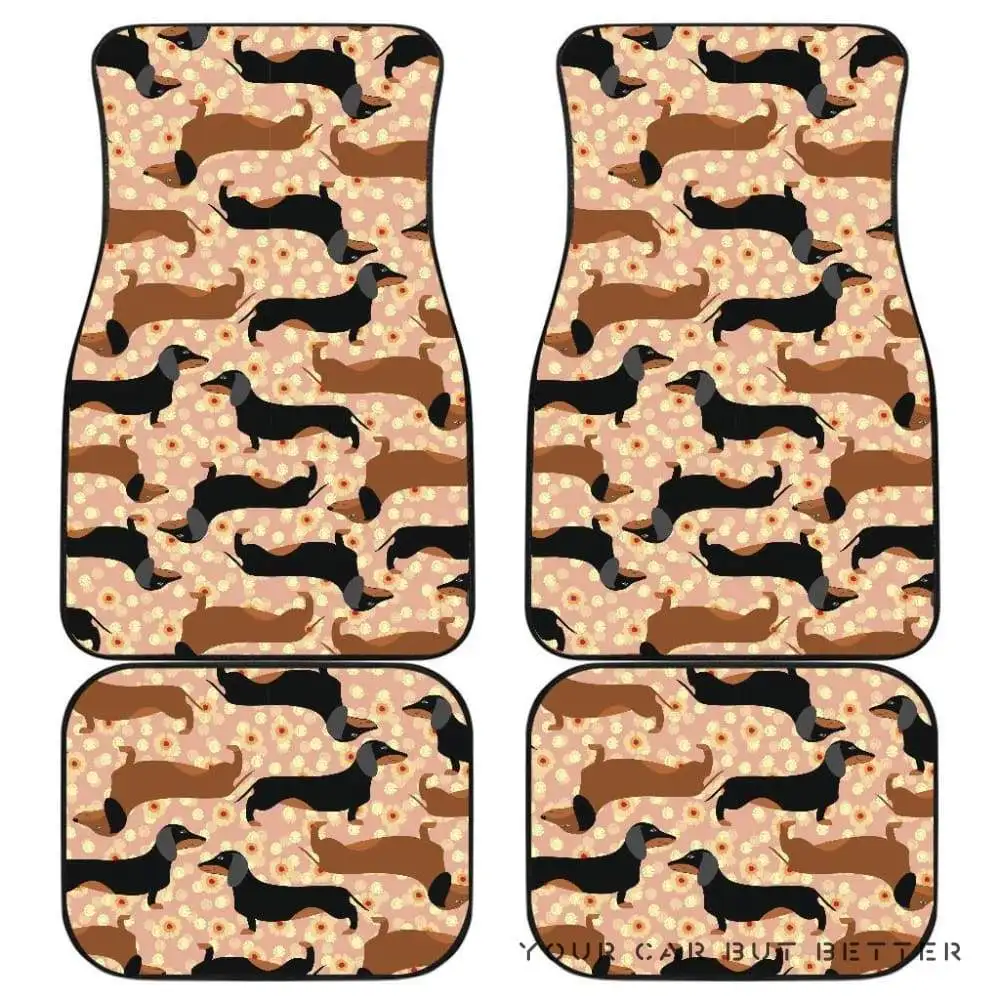 

Dachshund Floral Background Front And Back Car Mats 045109