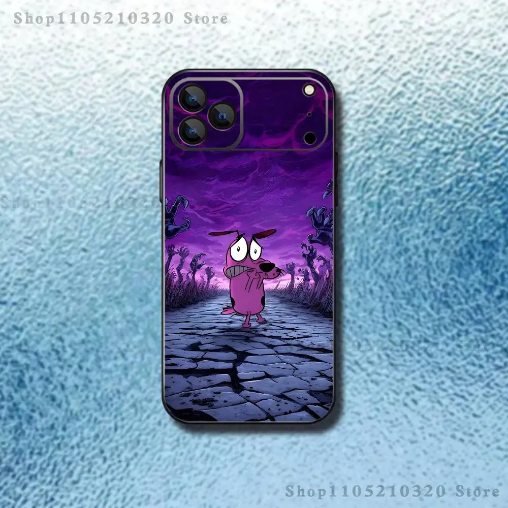Фото Чехол для телефона Court the C-Cowardly Dog для iPhone 17,16,15,14,13,12,11,Pro Max,XS,XR,SE,Mini,8,7,мягкий силиконовый черный чехол №3