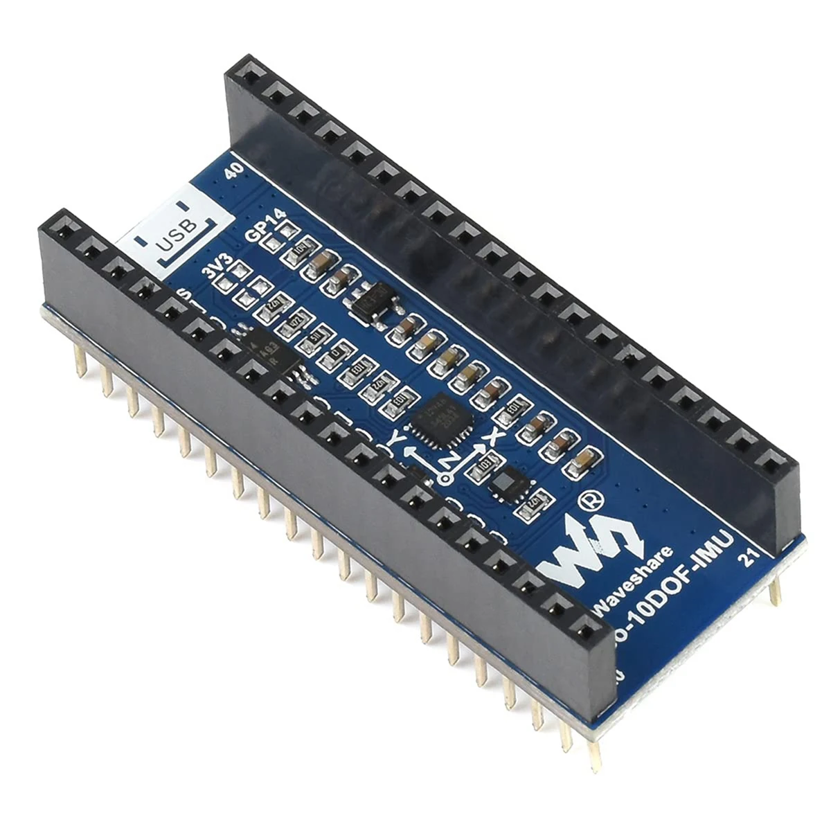 

Waveshare 10-DOF IMU Sensor Module Gyroscope, Accelerometer Magnetometer Shield HAT for RPI Raspberry Pi Pico Board Accessories