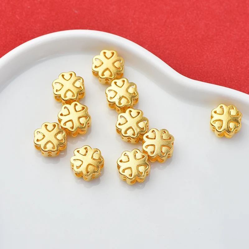 Древний песок золотой клевер благоприятное облако бусины дорожное звено браслет