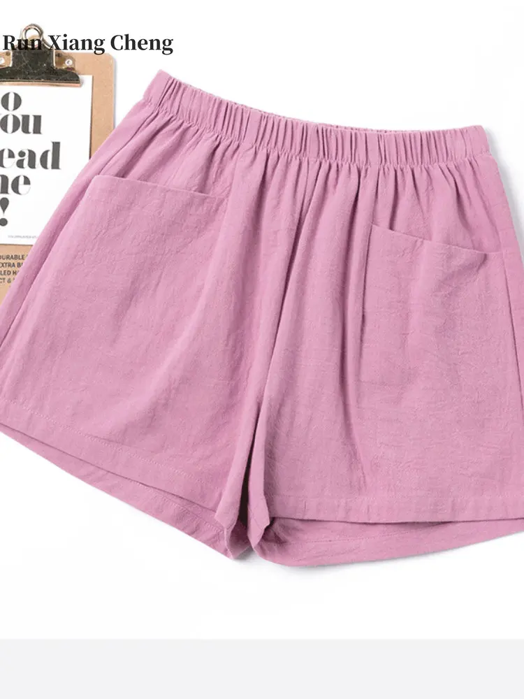 Women's Shorts 2023 Summer New Fashion Vintage Cotton and Linen Baggy Thin High Waist Wide Leg Slimming Harajuku Oversize Casual