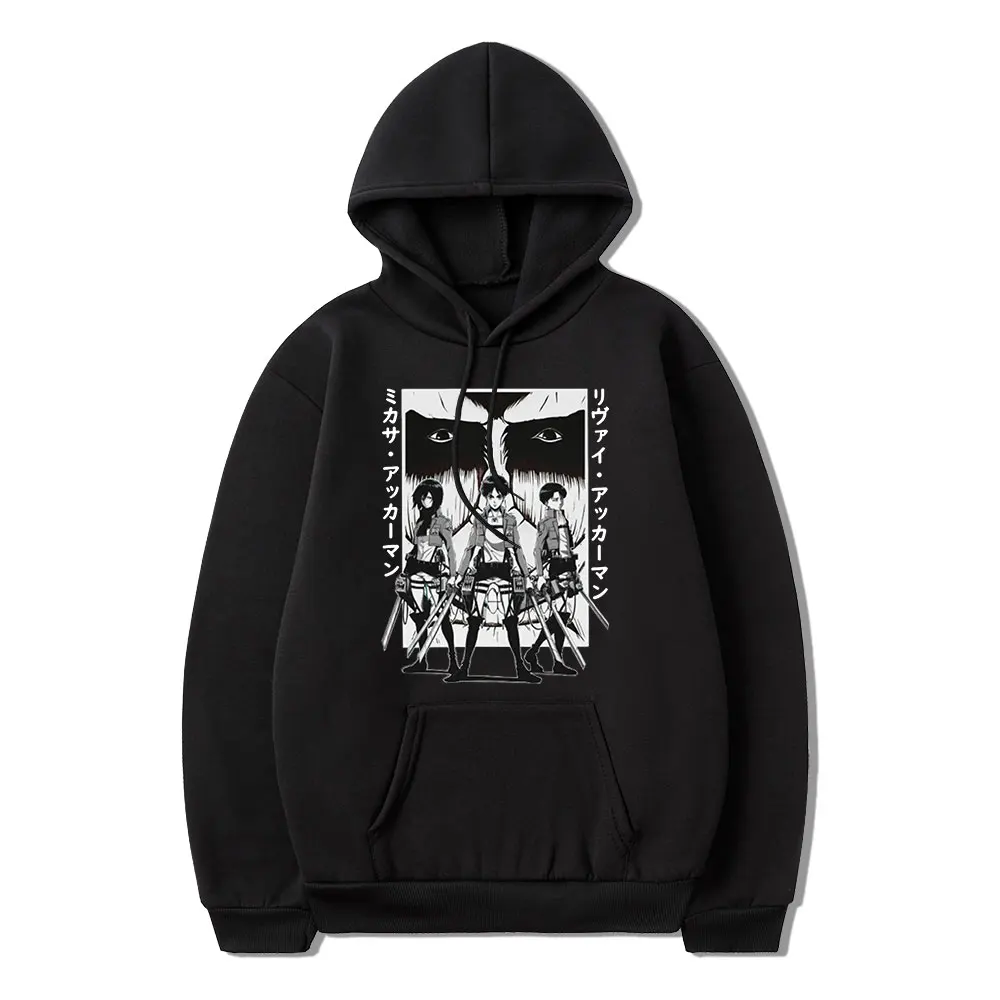 

Japanese Anime Attack on Titan 2022 Classic Popular Comic Print Winter Long-sleeved Thick Loose Casual Woman Hoodie Oversized