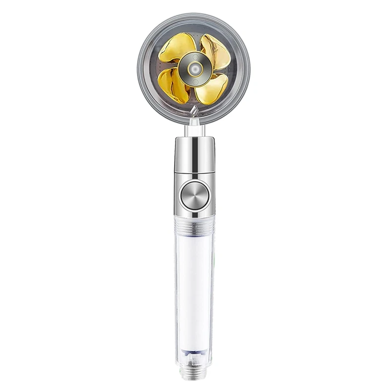 

GTBL Handheld High Pressure Shower Head With Turbo Propeller, Filter Shower Head With 5 PP Cotton Filters For Hard Water