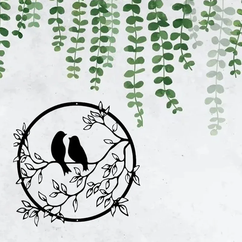 Металлический Настенный Декор Птица На Ветке Дерева — Потрясающий Домашний Для