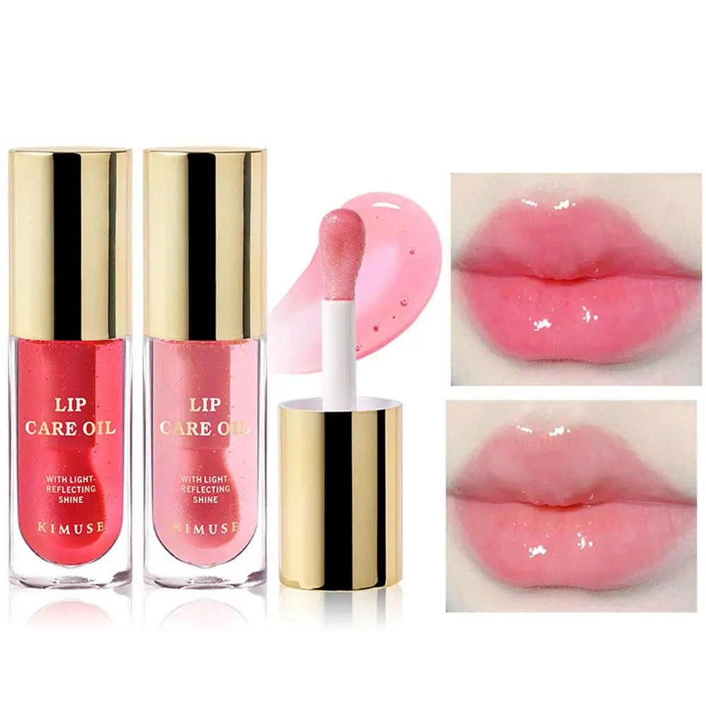 

Clear Crystal Lip Gloss Jelly Lip Oil Gloss Sexy Plump Lips Gloss Lip Makeup Plumping Moisturizing Lip Oil Care Plumper Tin D8W5