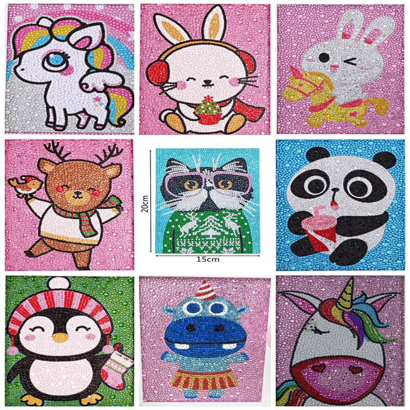 

Easy 5D Diamond Painting Kit for Kids Beginners Round Full Drill Rhinestone Diamond Paint without Frames Art and Craft for Kids