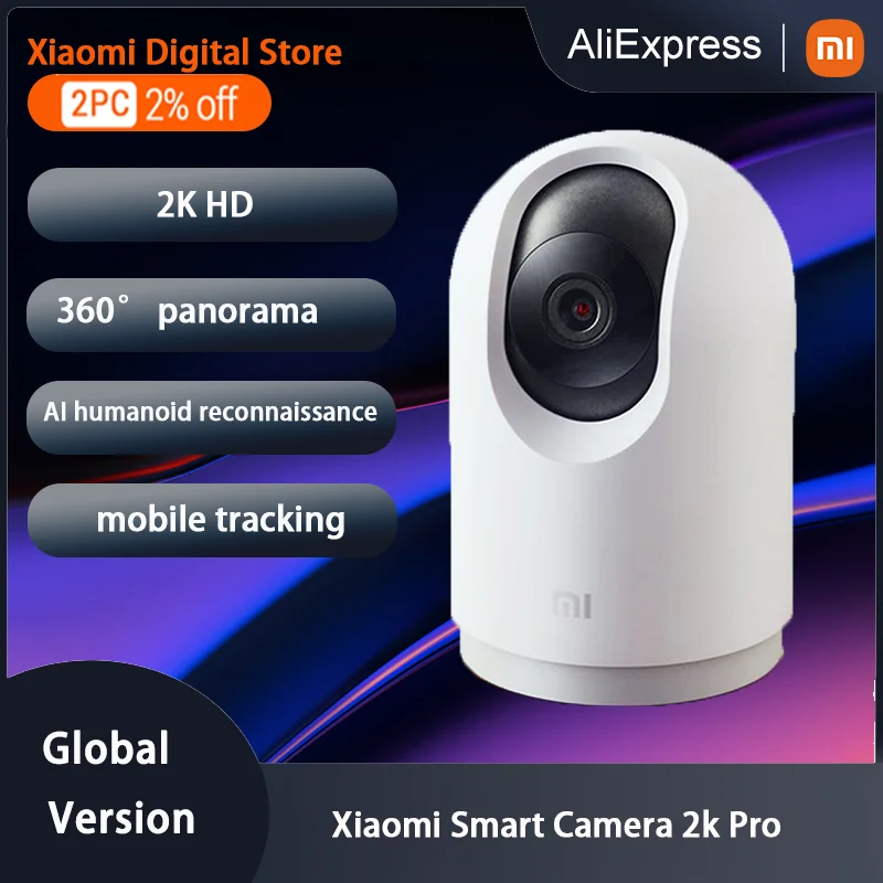 

Global Version Xiaomi 360° Home Security Camera 2K Pro Baby Monitor 1296P HD Night Vision Voice Intercom AI Alarm camera Mijia