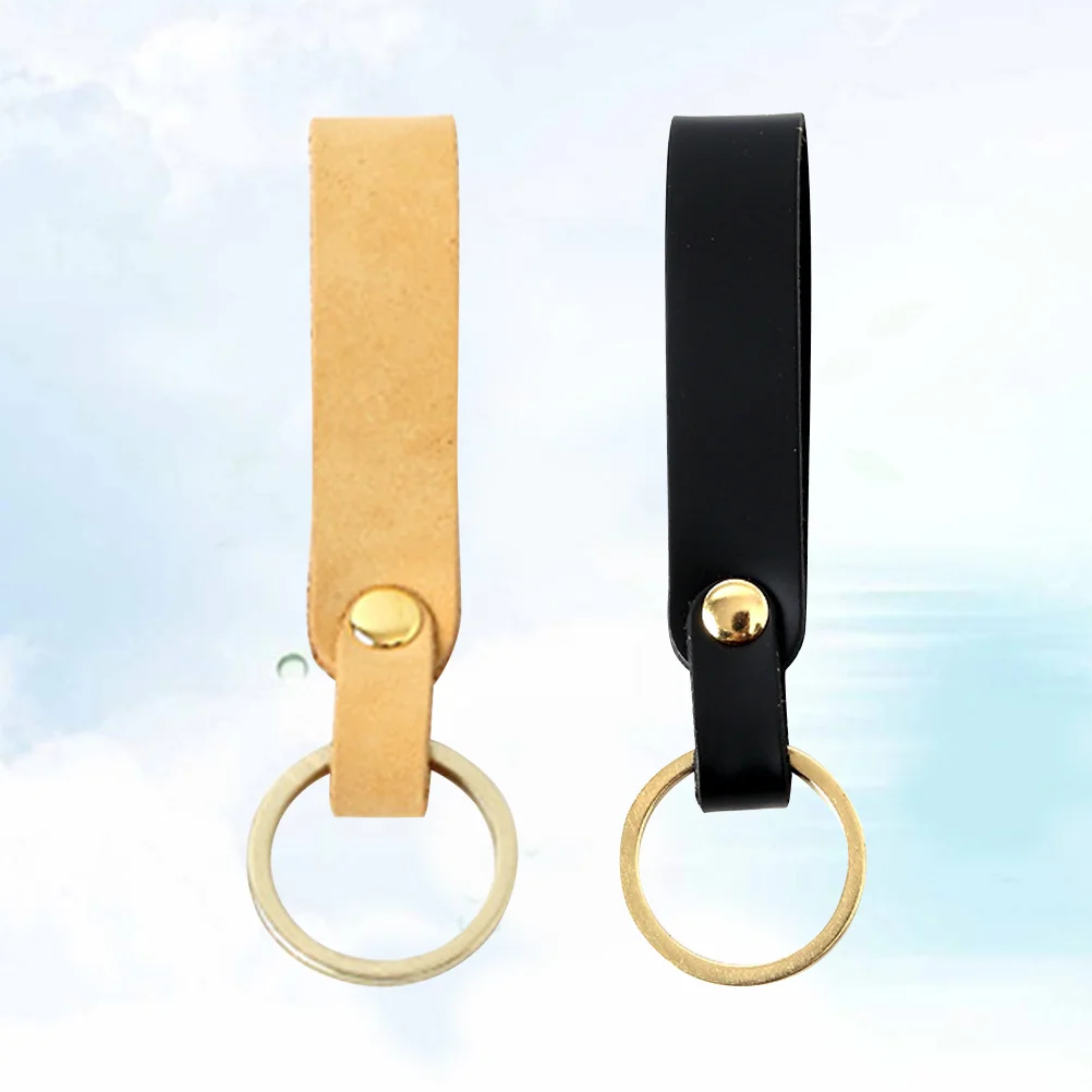 

2 Pcs Keychain Strap Key Wrist Lanyard Car Key Lanyard Key Ring Wrist Strap Wrist Keychain Pu Vehicle Keyring Keychain Strap