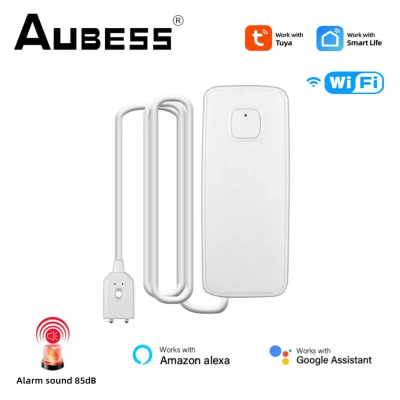 

AUBESS Tuya Smart WiFi Water Leakage Alarm Detector 85DB Alarm Sound Water Leak Sensor Smartlife Control Real Time Monitoring