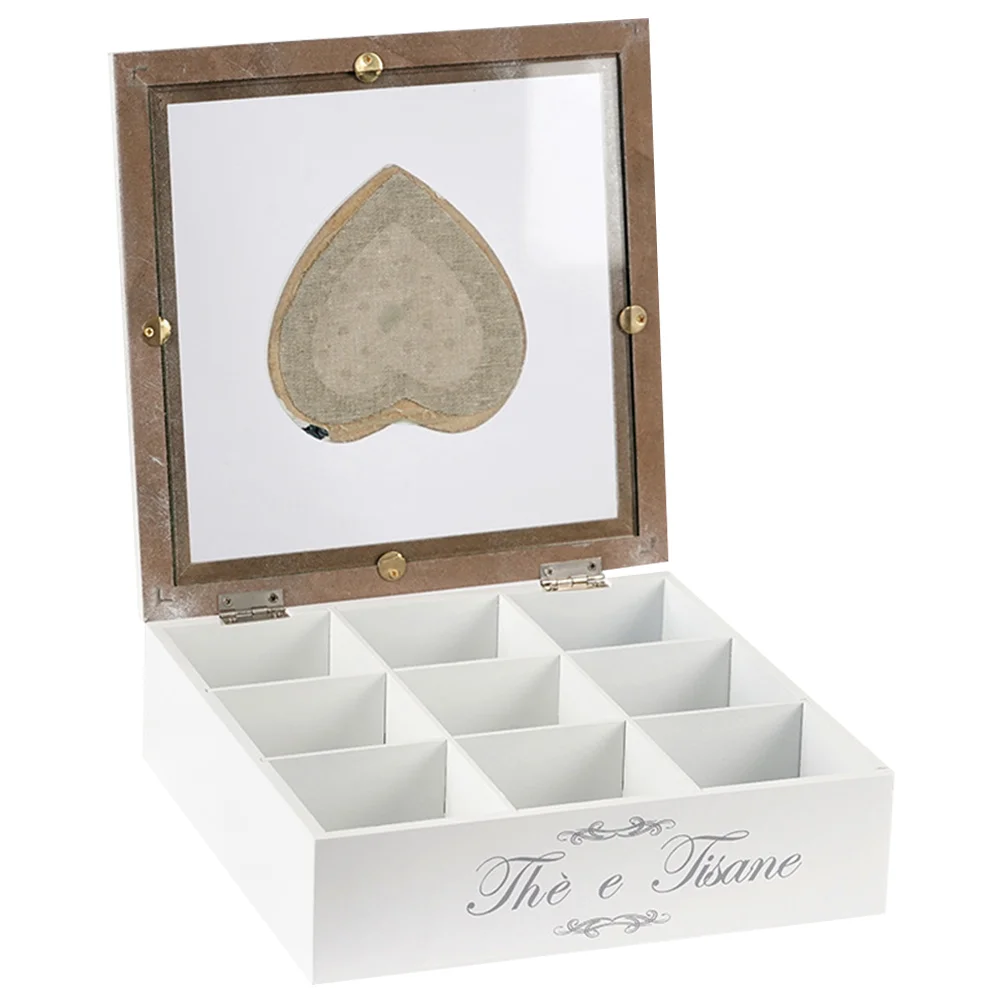 

Tea Organizer Box Holder Wood Bag Storage Woodencaddy Station Countertop Tray Coffee Cutlery Rustic Toilet Paper Vanity Bread