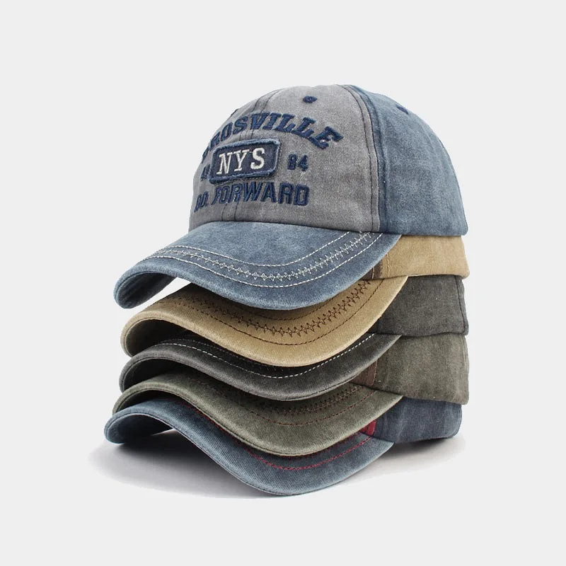 

Spring Autumn Winter Summer Baseball Caps Washed Cotton Letter Embroidered Snapback Hats High Quality Adjustable For Men Women