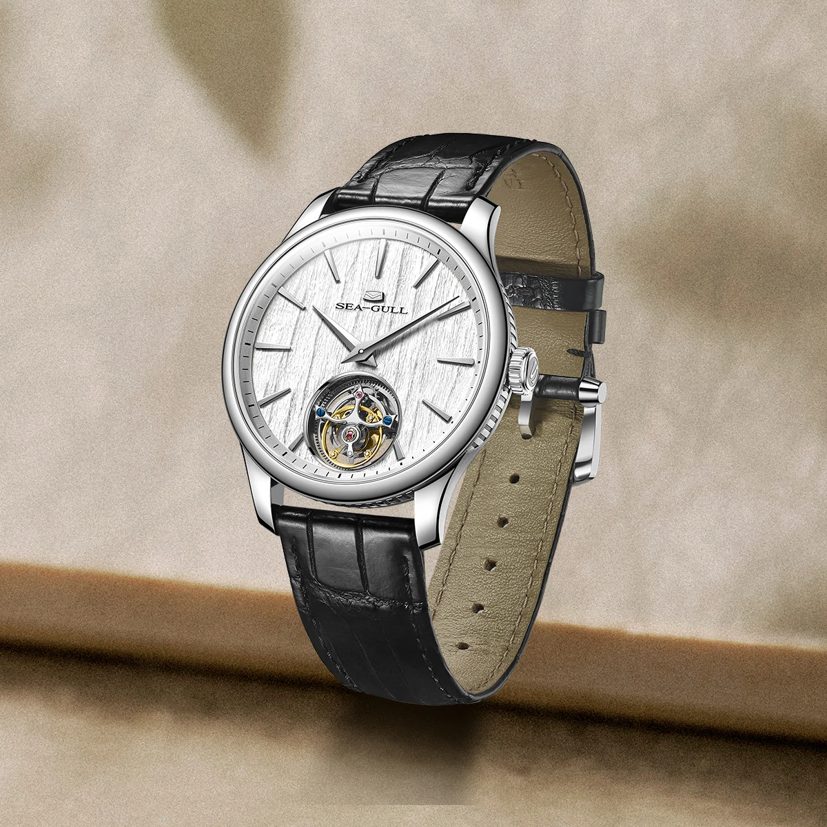 Мужские автоматические механические часы Seagull 70th Anniversary Edition Luxury Ultra Thin Tourbillon с ультратонким корпусом и свободноходным механизмом, модель 8850 (art.: 3920d90f7ddff) - 3920d90f7ddff