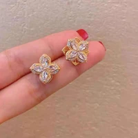 creative women spinning rhinestone flowers earrings 2022 new vintage ear jewelry