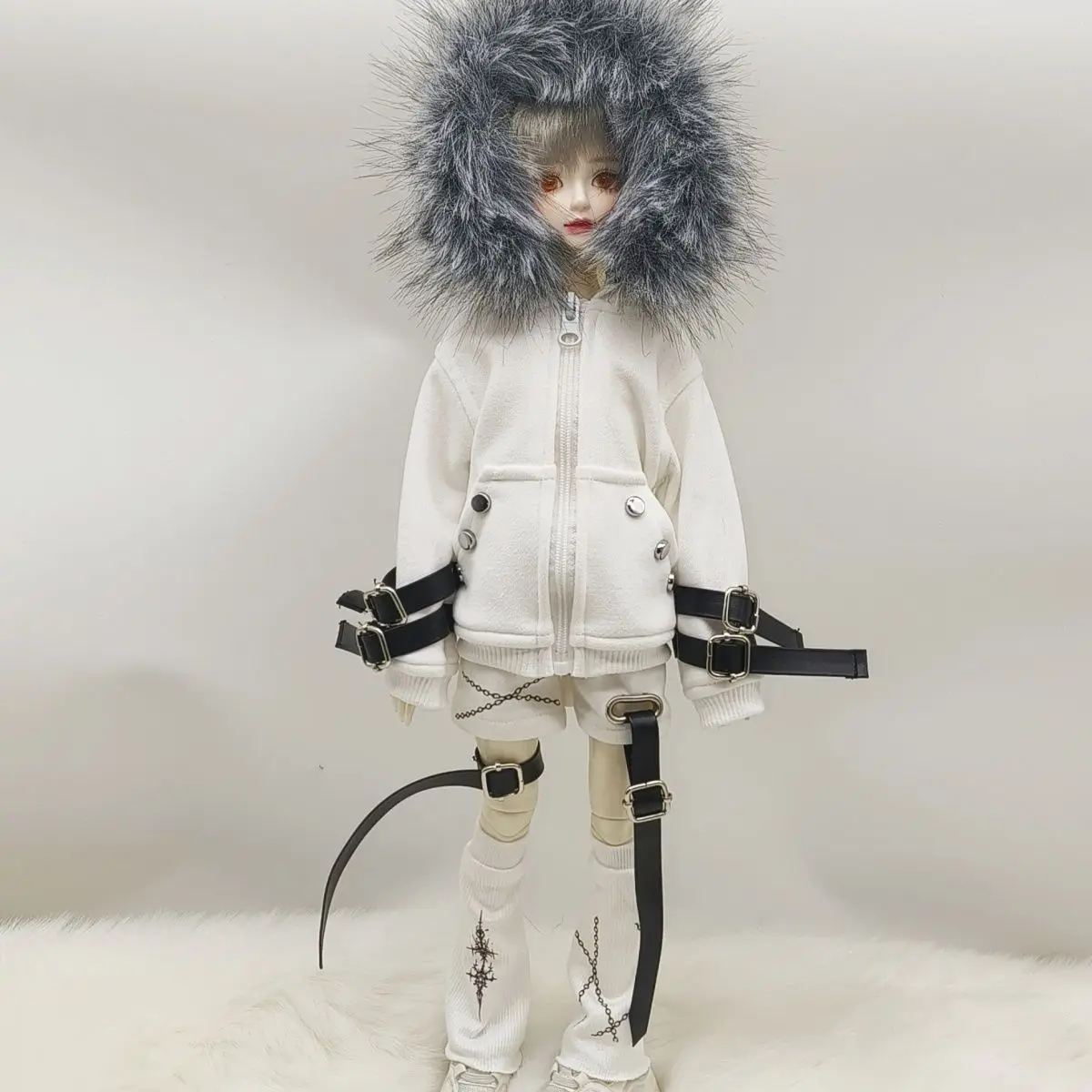 Фото Одежда для кукол 1/4, 1/6, для кукол BJD 45/30 см (мужские и женские), куртка с капюшоном и меховым воротником, игрушки для переодевания, подарок, аксессуары для кукол, без куклы. №2