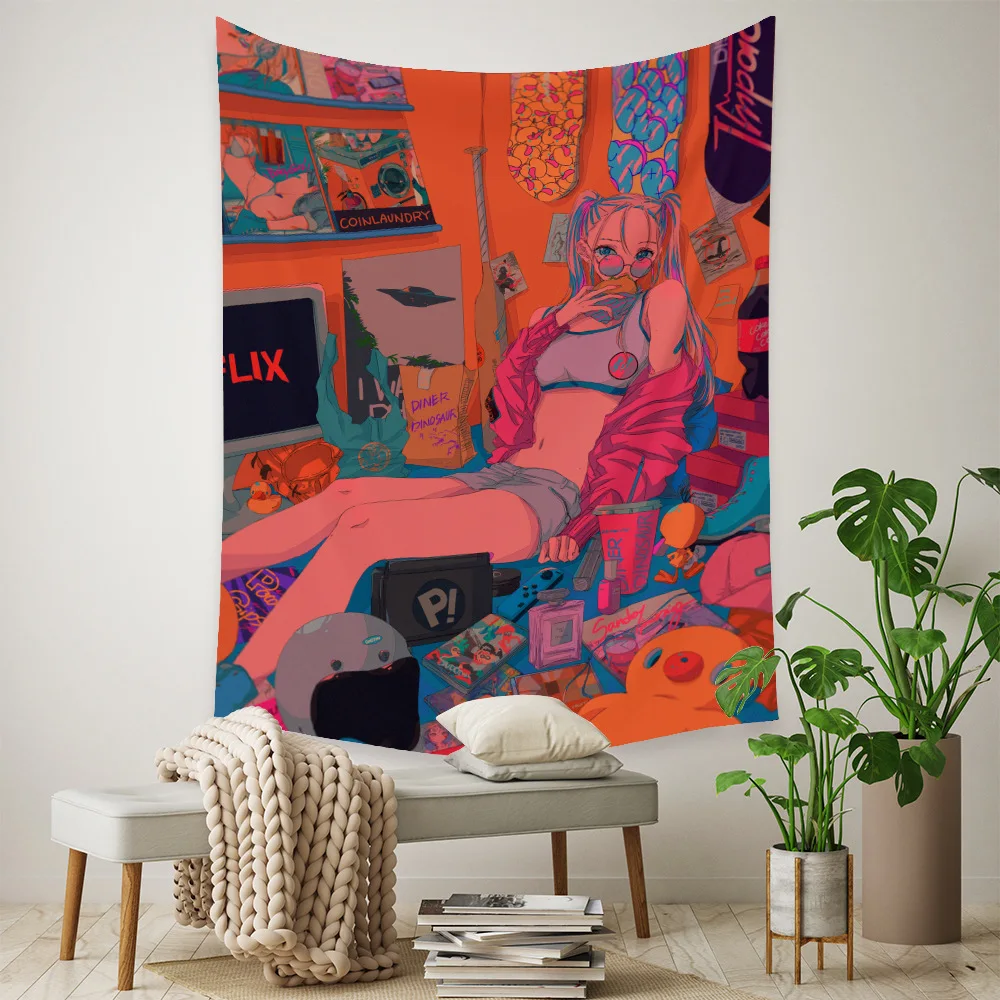 

Romantic Style Tapestry Hippie Wall Decor Sexy Girls Dorm Decor Bedroom Decor Tapestry Wall Hanging Anime Room Decor Gift Canvas