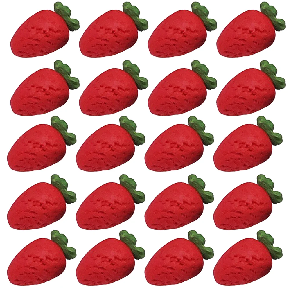 

20pcs Fake Mini Strawberries Mini Artificial Strawberry Lifelike Miniature Fruits for Dollhouse