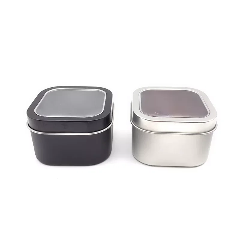 

1Pcs With Transparent Window Lid Tin Jars Tin Box Sample Makeup Organizer Tea Pastry Jars Candy Biscuits Cookie Storage Box
