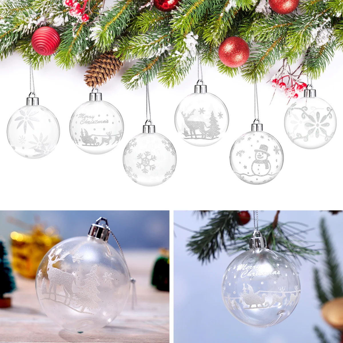 

36pcs Christmas Balls Ornaments Shatterproof Xmas Tree Hanging Balls for Festival Holiday Party Ornament