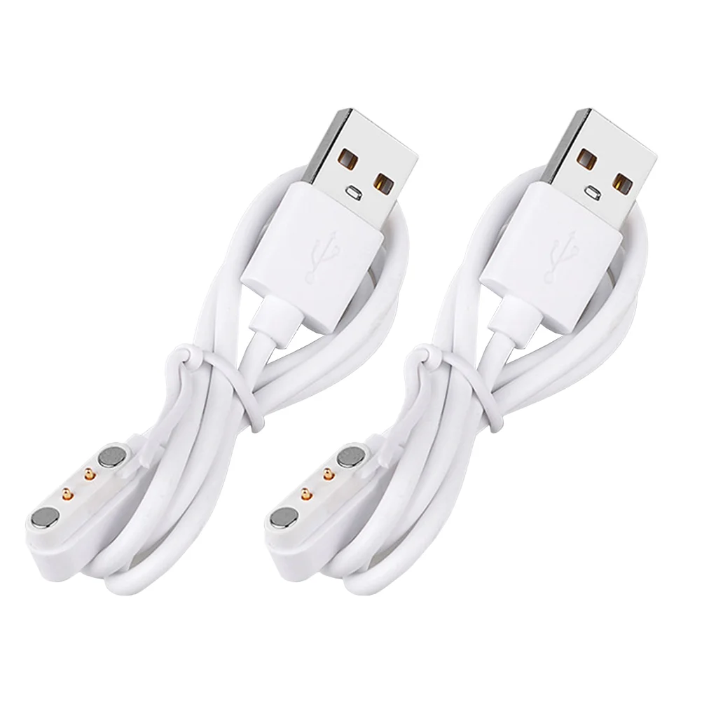

2pcs White 2 Pin Magnetic Charging Cord Magnetic Cable USB Charging Cable