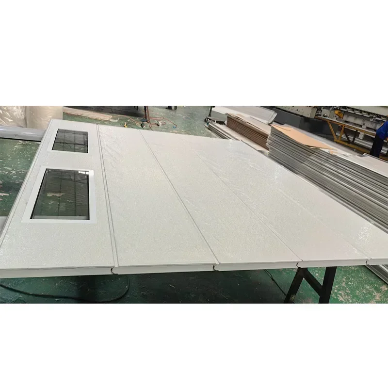 Стальная стеклянная распашная дверь для гаража