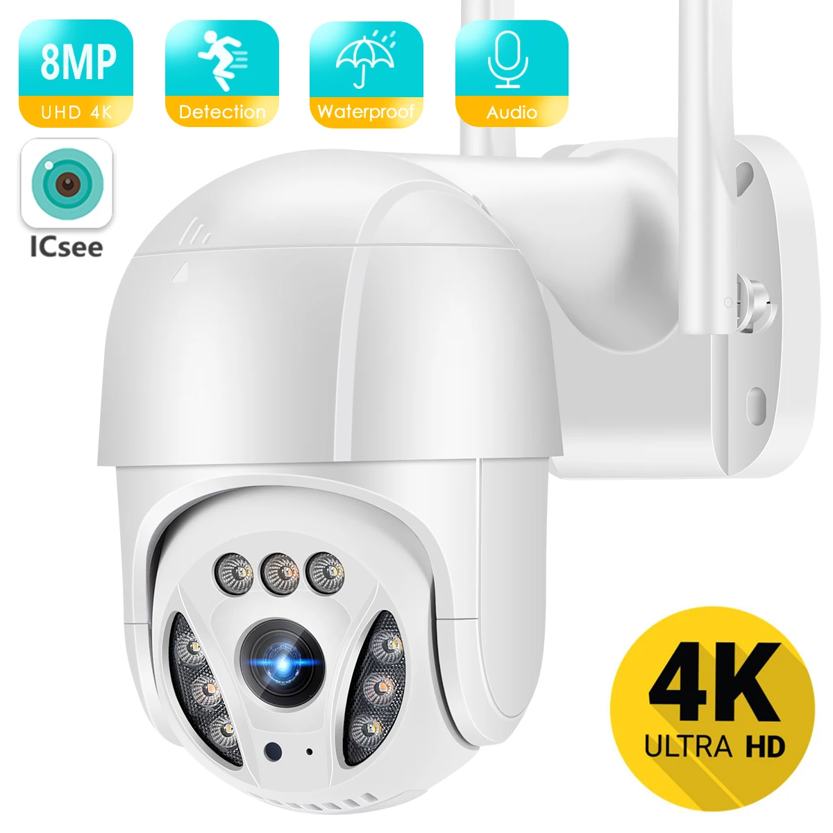 

8MP 4K PTZ Camera Outdoor WiFi IP Camera Ultra HD 5MP 3MP 1080P H.265 AI Human Detection CCTV Wireless Video Surveillance Camera