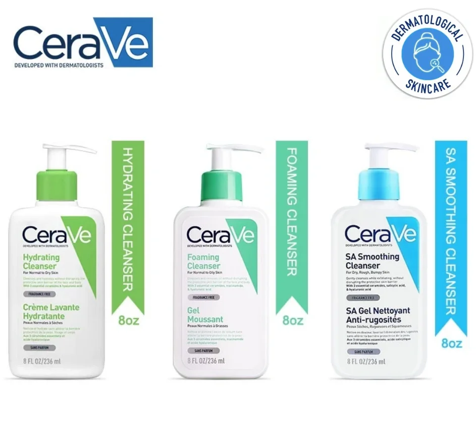 

236ml CeraVe Foaming Facial Cleanser /Hydrating Cleanser/SA Smoothing Cleanser Moisturizing Repair Skin Gentle Face Wash
