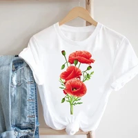 short sleeve clothing t shirt lovely flower new 90s women fashion female summer spring clothes casual tshirt top tee t shirt