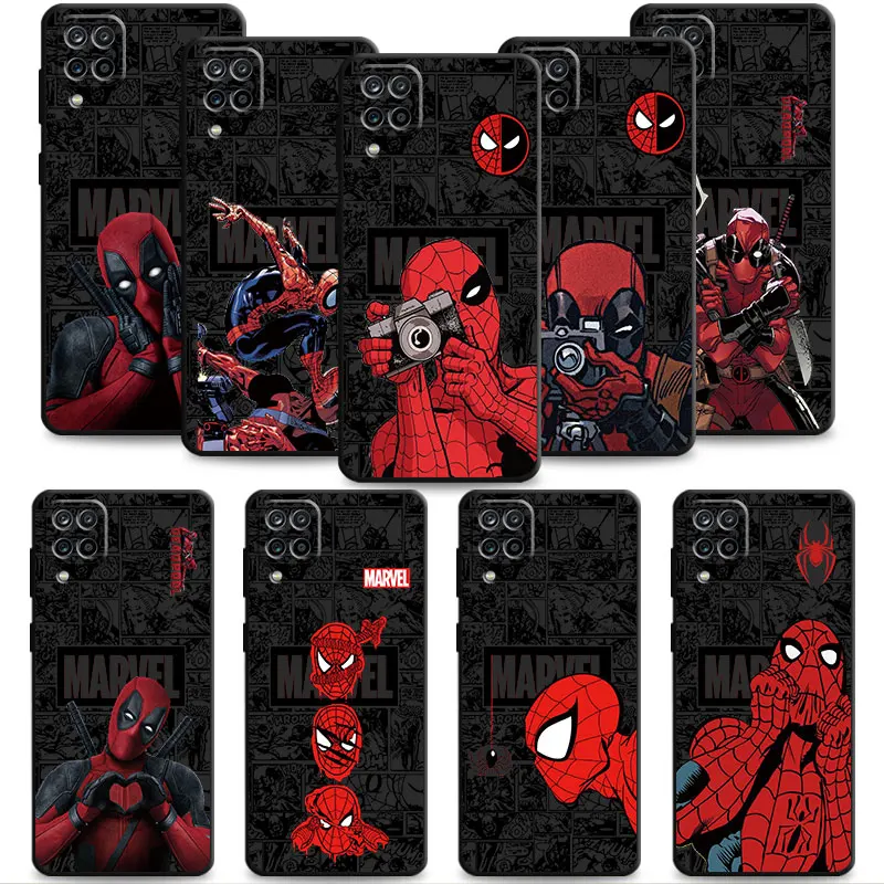 Чехол для Samsung Galaxy A50 A70 A30 A04 A10s A20s A20e A02 A02s M54 M52 M33 M31 M23 M34 M13 Marvel Дэдпул VS Человек-паук любовь