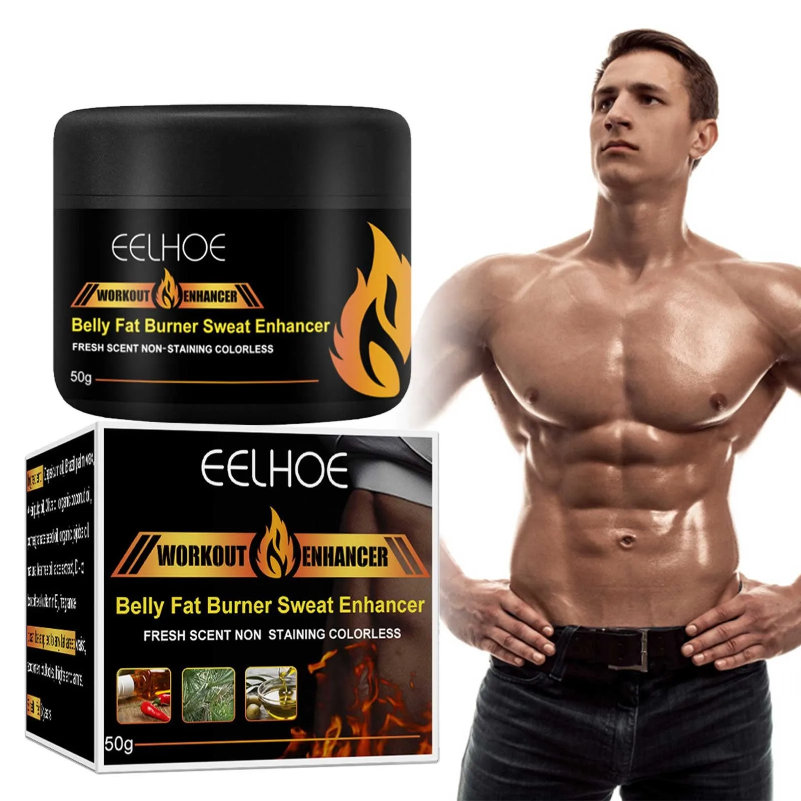 50g Abdominal Cream Fat Burning Sweat Wicking Exercise Enhancer For Men Women Lose Weight Body Shape Massage Out Ointment