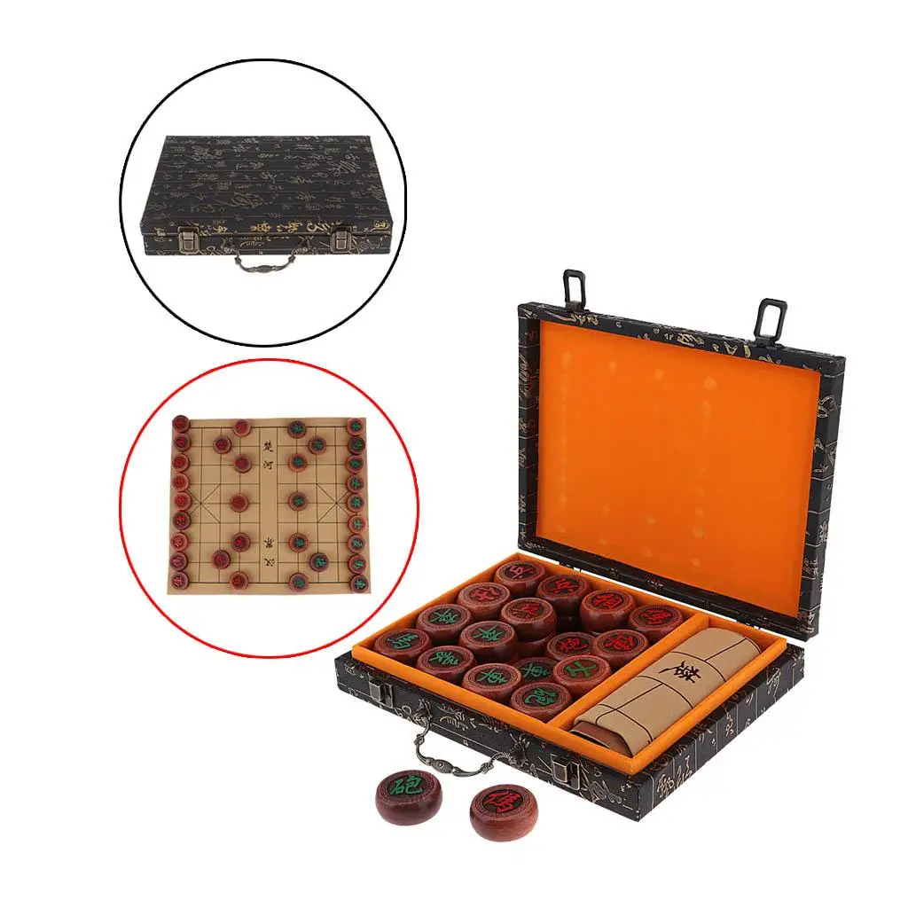 Китайские шахматы из палисандра деревянная настольная игра Xiangqi игровые фигуры