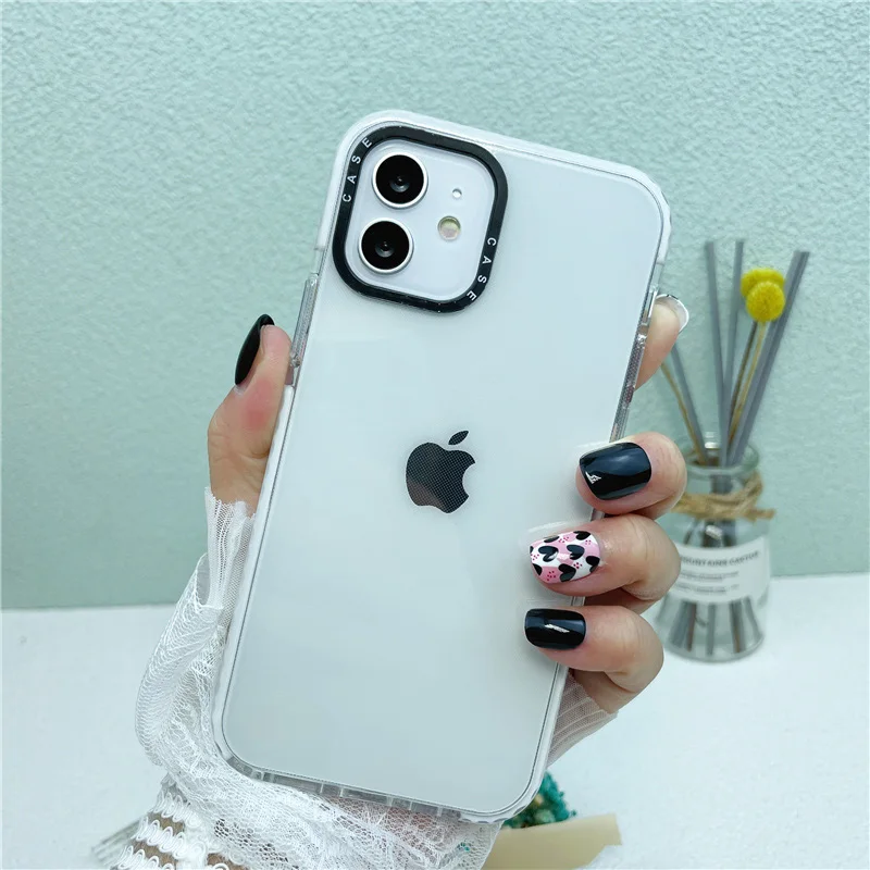 Противоударный чехол для телефона iPhone 13 12 11 Pro Max mini 7 8 Plus SE 2020 X XR XS мягкий