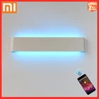 Светодиодная настенная лампа XIAOMI RGB с регулируемой яркостью и дистанционным управлением, совместимая с приложением, настенный светильник с Bluetooth для декоративной атмосферы, 220 В переменного тока110 В