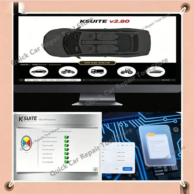 Фото Сканер OBD2 Ksuite V2.80 Ktag 2.25 работает с K E S S V2 V5.017, исправляет ошибки RSA, подходит для автомобилей, грузовиков, мотоциклов, тракторов и европейских моделей. №1