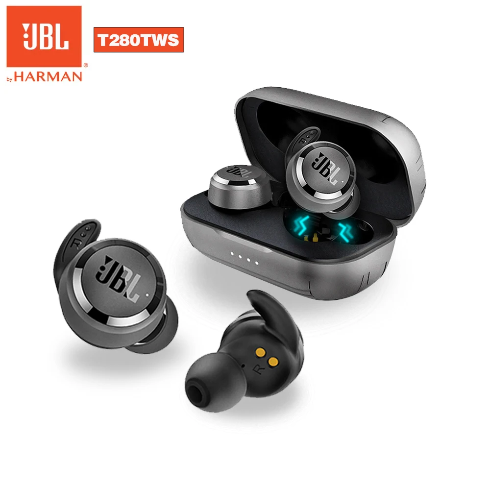 

JBL T280 TWS Wireless Bluetooth Headphones Sports Earbuds T280TWS Deep Bass Earphones with Mic Charging Case Waterproof Headset