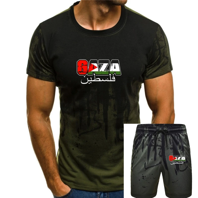 

Gaza Palestine T Shirt Interesting Summer Style Short Sleeve Crew Neck Building Standard Print Letter Shirt