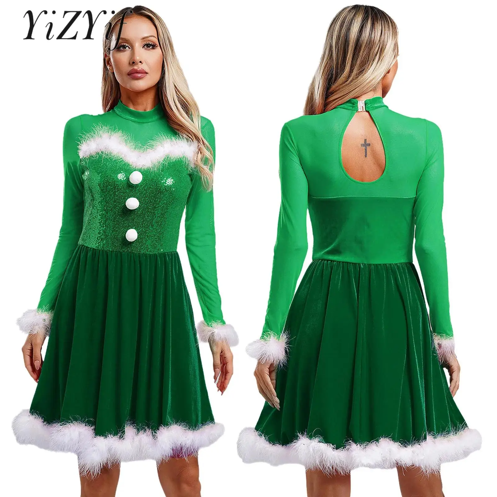 Женский костюм Санты платье миссис Клауса косплей рождественские каникулы