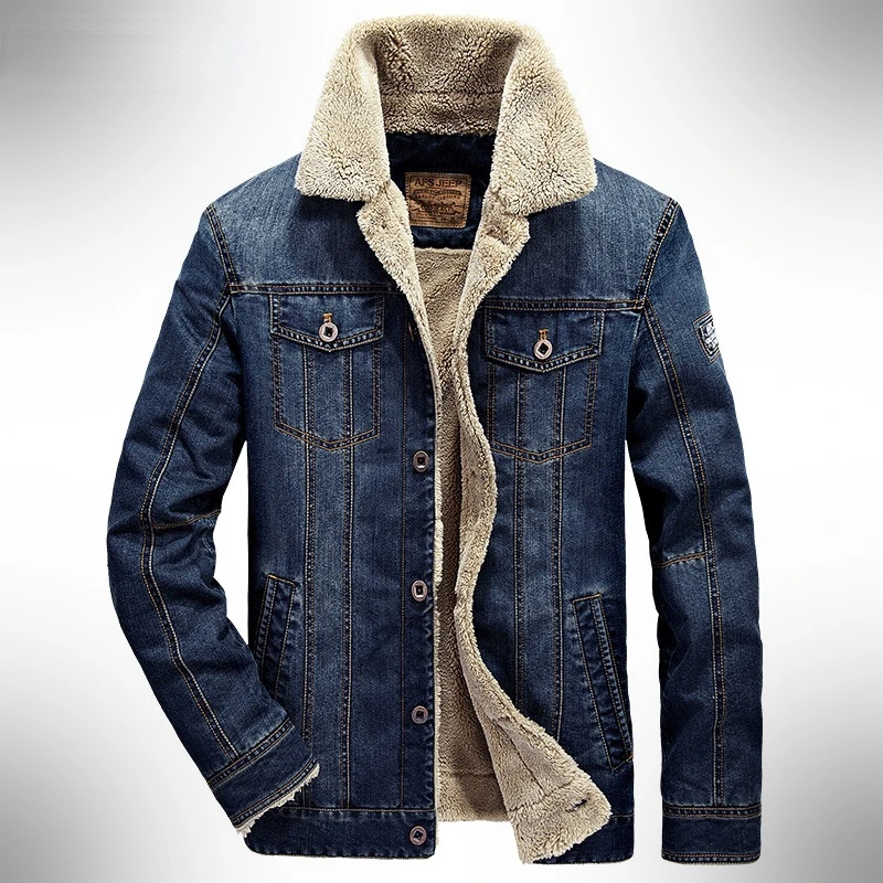Chaqueta Vaquera De Lana Para Hombre пилот неформальный хлопок a La Moda с кнопкой авиатора одежда |