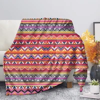 aztec style print fleece blanket soft warm couch throw blanket office nap kid woman home machine washable thin blanket