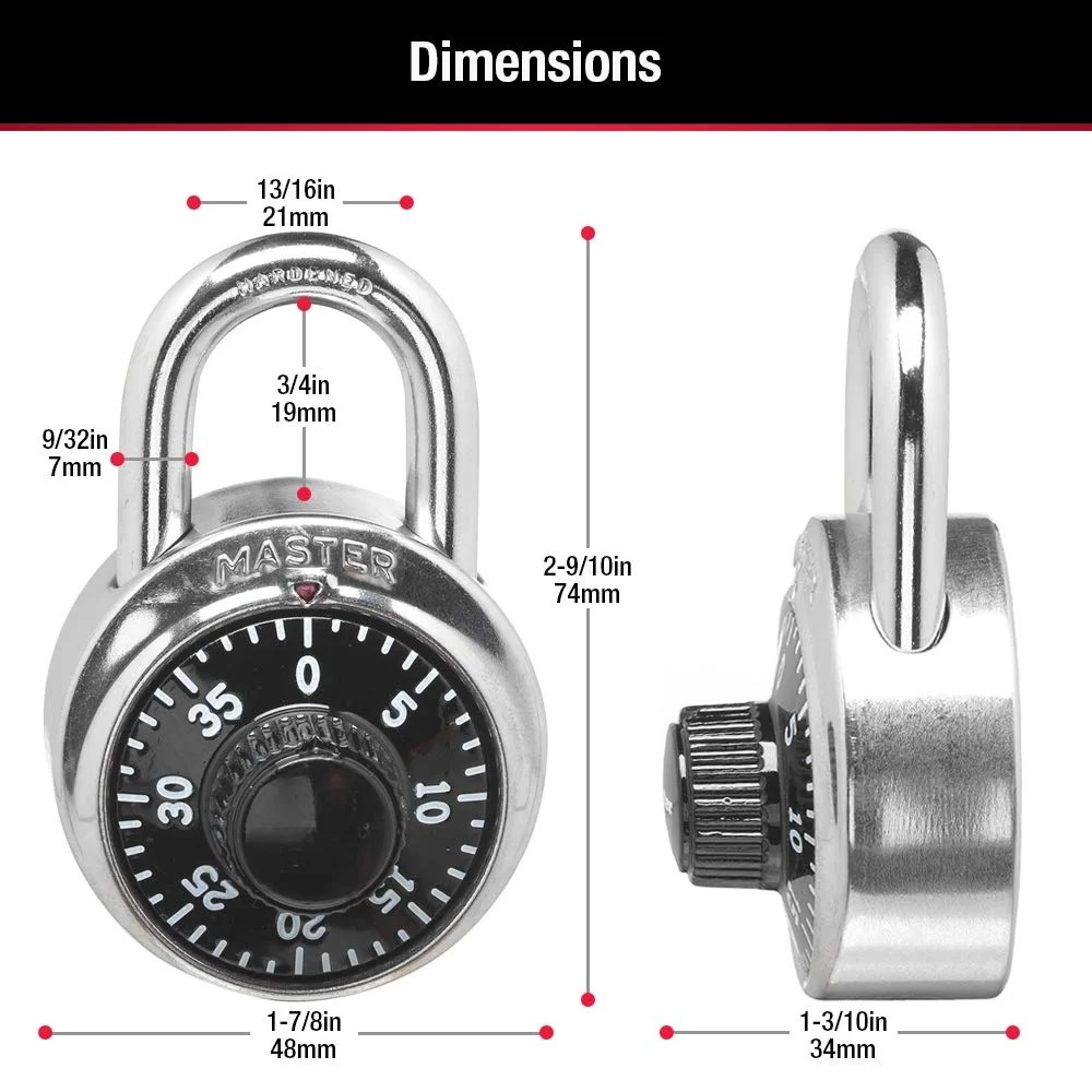 

1500T Locker Lock Combination Padlock, 2 Pack, Black