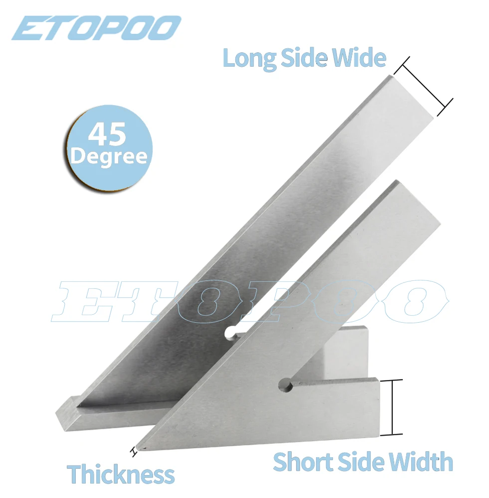 Стальная квадратная линейка ET MEASURE JDC 45 градусов