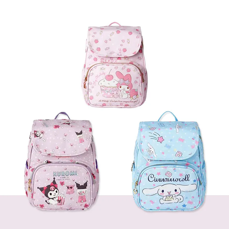 

Sanrio Kuromi Hello Kitty Милая Детская сумка из ПУ кожи женский водонепроницаемый вместительный рюкзак-раскладушка студенческий мультяшный подарок