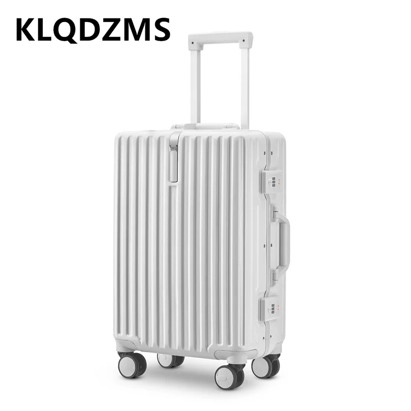 

KLQDZMS Small Fresh 20"22"24"26"28 Student Large Capacity Luggage Case Men's And Women's Simple Cabin Carry-On Password Suitcase