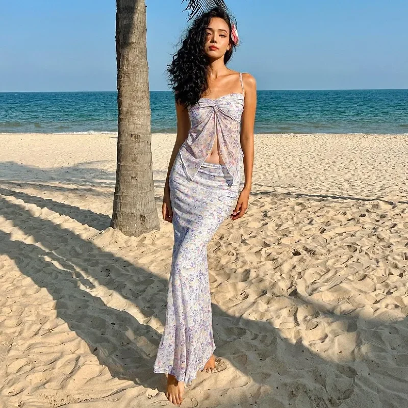 2024 Летняя женская одежда привлекательный модный комплект из двух предметов с