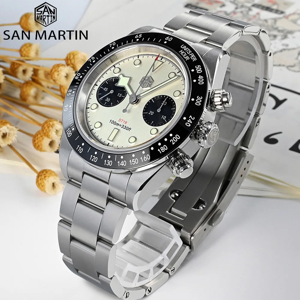 

Часы наручные San Martin Мужские автоматические, спортивные автоматические механические, с сапфировым стеклом, 40 мм, 10 АТМ, BGW9, ST1901