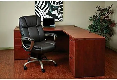 

Series Executive Big and Tall Chair for up to 350 Pounds with Built-in Lumbar Support and Padded Loop Arms, Espresso with Cocoa