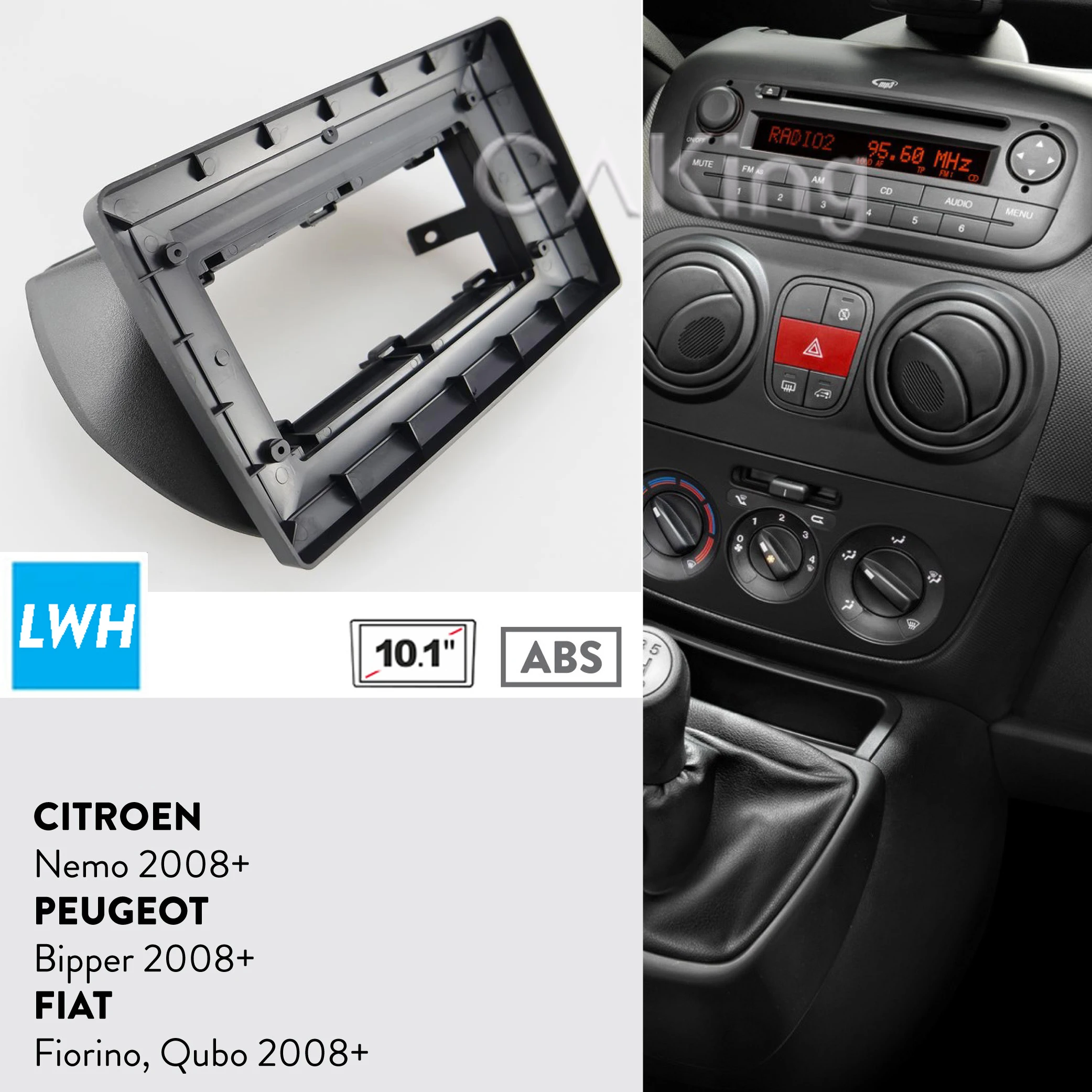 10 1 дюймовая Автомобильная радиоприемная панель для CITROEN Nemo FIAT Fiorino 2008 + комплект