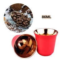 coffee mini cup 304 stainless steel portable 86ml coffee powder coffee tea reusable nespresso bar capsules business golden cup